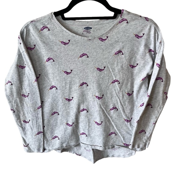 Old Navy Narwhal Long Sleeve Tee Size Large - Picture 1 of 3